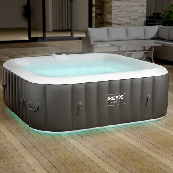 Arebos Spa Whirlpool 185x185cm 6 Personen mit LED